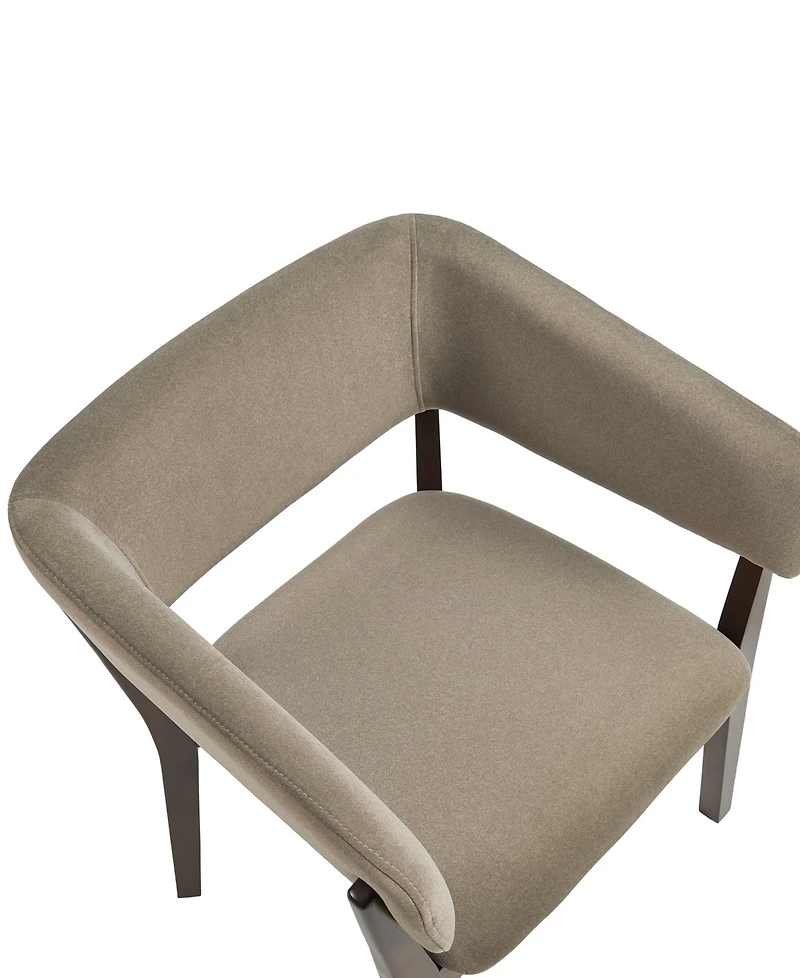 Manhattan Comfort Blake Faux Mohair Upholstered 26" Beech Wood Dining Armchair