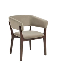 Manhattan Comfort Blake Faux Mohair Upholstered 26" Beech Wood Dining Armchair