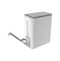 Ninestars Automatic Motion Sensor Slim Trash Can with Hidden Toilet Brush For Bathroom