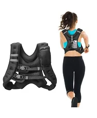 Mecale Weighted Vest 20 Lb Adjustable Training Vest With Reflective Stripe Buckle For Men Women