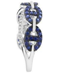 Effy Collection Sapphire (5/8 ct. t.w.) And Diamond (1/8 ct. t.w.) Ring in 14k White Gold