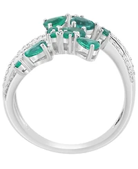 Effy Collection Emerald (7/8 ct. t.w.) And Diamond (1/5 ct. t.w.) Ring in 14k White Gold