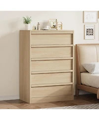 gaomon 5-Drawer Modern Tall Wooden Dresser, Large Drawers, Storage Organizer for Bedroom, Living Room, Nursery