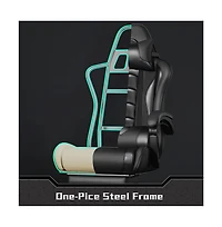 Yaheetech Ergonomic Gaming Chair, High Back Office Chair with Slide-Out Footrest and Padded Armrests, Pink/White