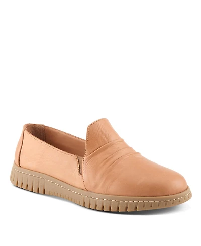 Spring Step Women's Patton Slip-On Shoes With Twin Elastic Gore, Ruching Leather and Removable Insole