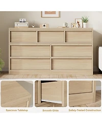 gaomon 7-Drawer Wooden Modern Double Dresser Organizer with Large Storage