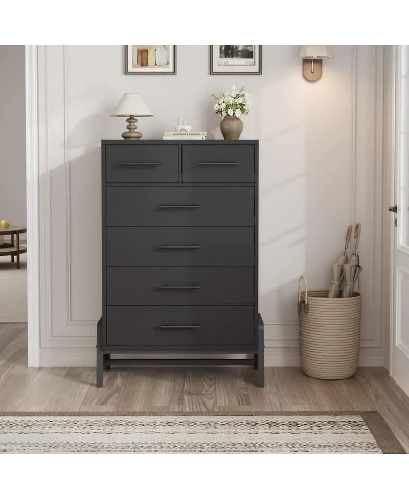 gaomon 50.5 Inch Tall 5 Drawer Wood Freestanding Modern Dresser