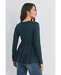 Hello Miz Maternity Long Sleeve Empire Waist Top