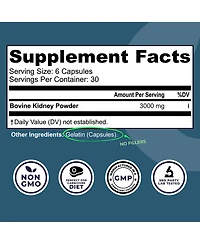 Left Coast Performance Grass Fed Beef Kidney Supplement, 180ct