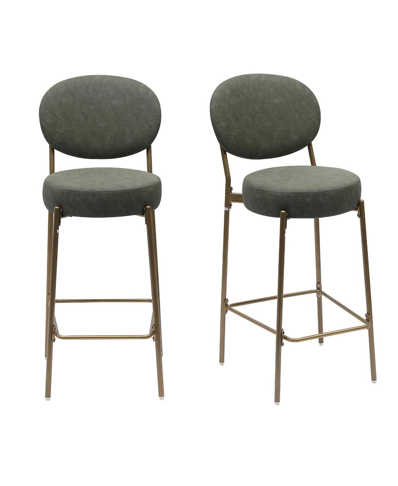 Streamdale Furniture 29" Faux Leather Bar Stools - Set of 2