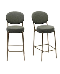 Streamdale Furniture 29" Faux Leather Bar Stools - Set of 2