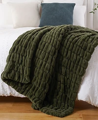 Battilo Luxurious Reversible Rabbit Faux Fur Throw, 50" x 60"