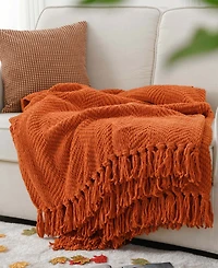 Battilo Herringbone Chenille Knit Throw, 60"x 80"