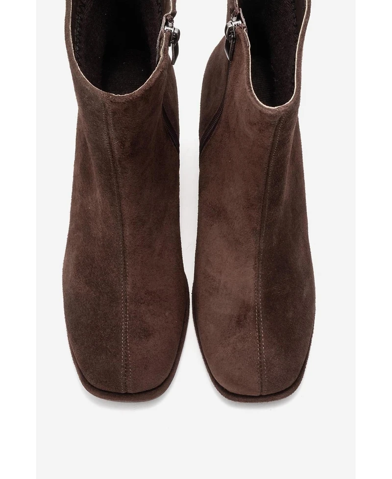 Forever & Always Women's Shoes Napoli Leather Block Heel Boot
