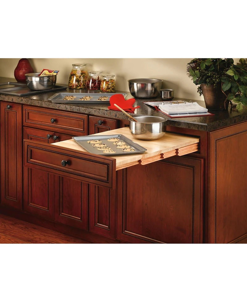 Rev-a-Shelf Pullout Wooden Counter Tambour Table for 21.77" Drawers, 4TT-2133-1