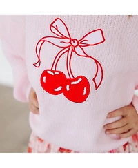 Sweet Wink Little Girls Cherry Coquette Knit Sweater