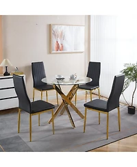 Streamdale Furniture Mid-Century Glass Top Dining Set