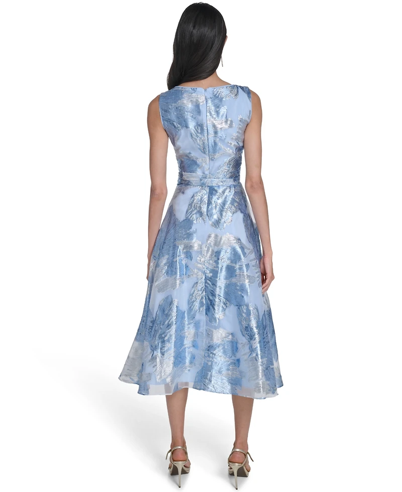 Eliza J Women's Wrap Front V-Neck Midi Dress