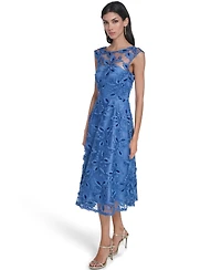 Eliza J Women's Illusion Boat Neck High-Low Dress