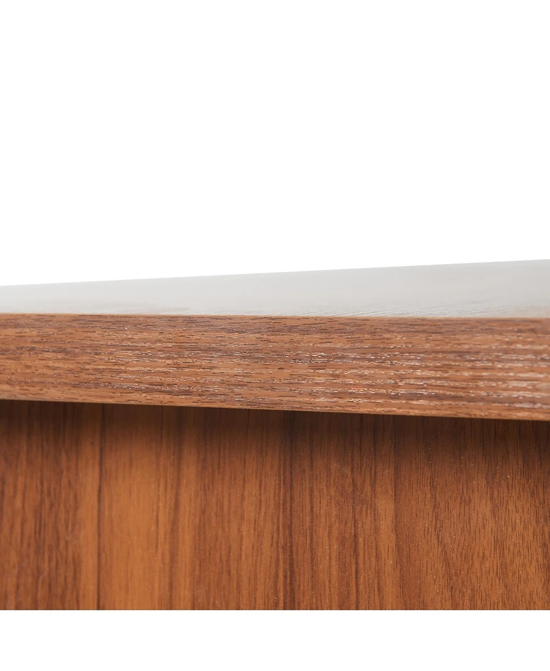 Streamdale Furniture + L-Shaped + Walnut + Storage + Executive Desk