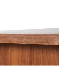 Streamdale Furniture + L-Shaped + Walnut + Storage + Executive Desk