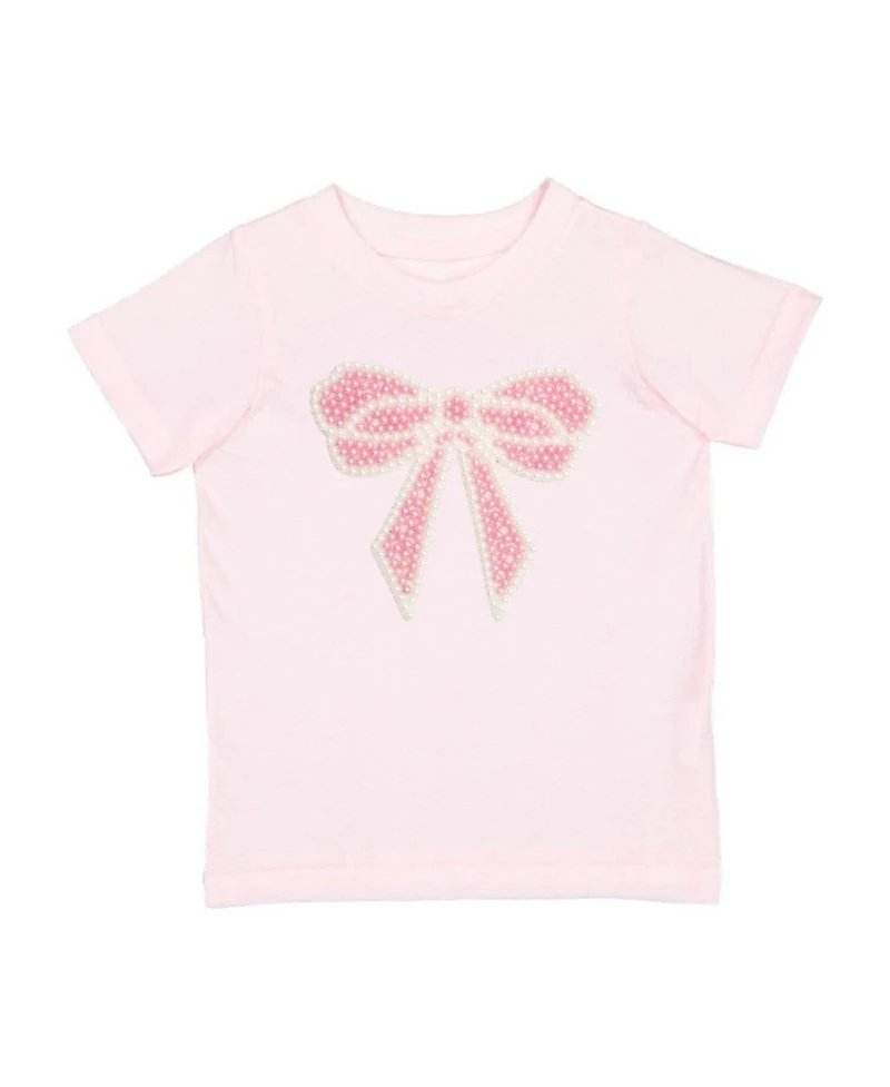 Sweet Wink Big Girls Pearl Bow Patch Short Sleeve T-Shirt