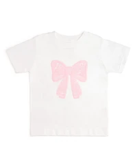 Sweet Wink Big Girls Lace Bow Puff Ink Short Sleeve T-Shirt