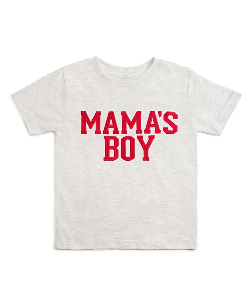 Sweet Wink Big Boys Mama's Varsity Patch Valentine's Day Short Sleeve T-Shirt
