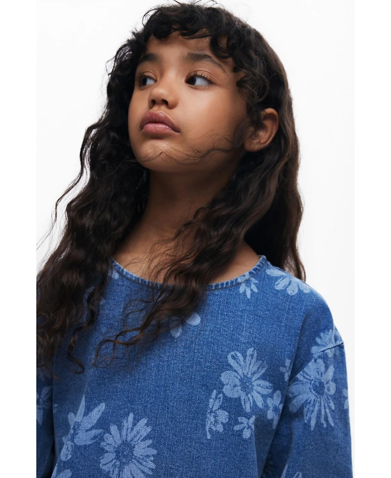 Desigual Girls Girls's Denim dress with flowers