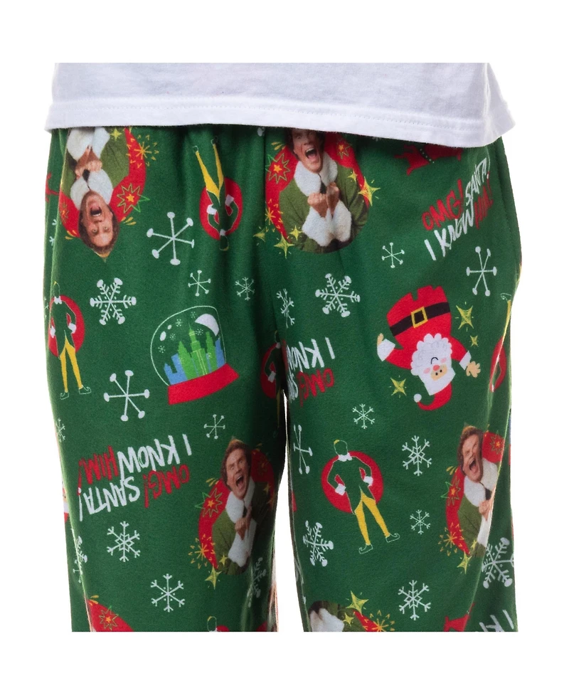 Elf Big Boys Pajama Pants Buddy Omg I Know Him All-Over Christmas Movie Flannel Loungewear