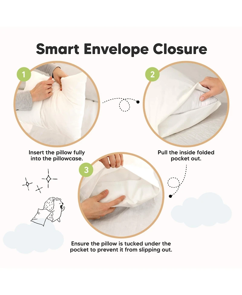 KeaBabies Toddler 2-Pack Pillowcases for 13x18 Pillow, Organic Cotton Pillow Case Cover for Sleeping, Soft & Durable