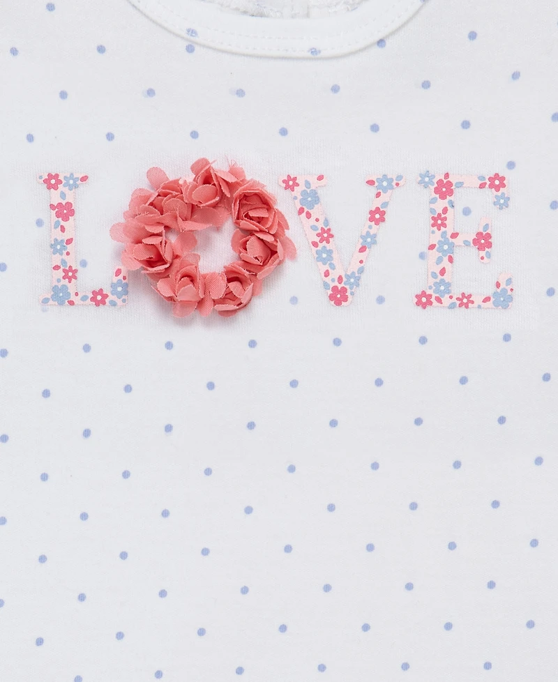 Little Me Baby Girls' Round Neck Bodysuit, Leggings and Headband, 3-Piece Set