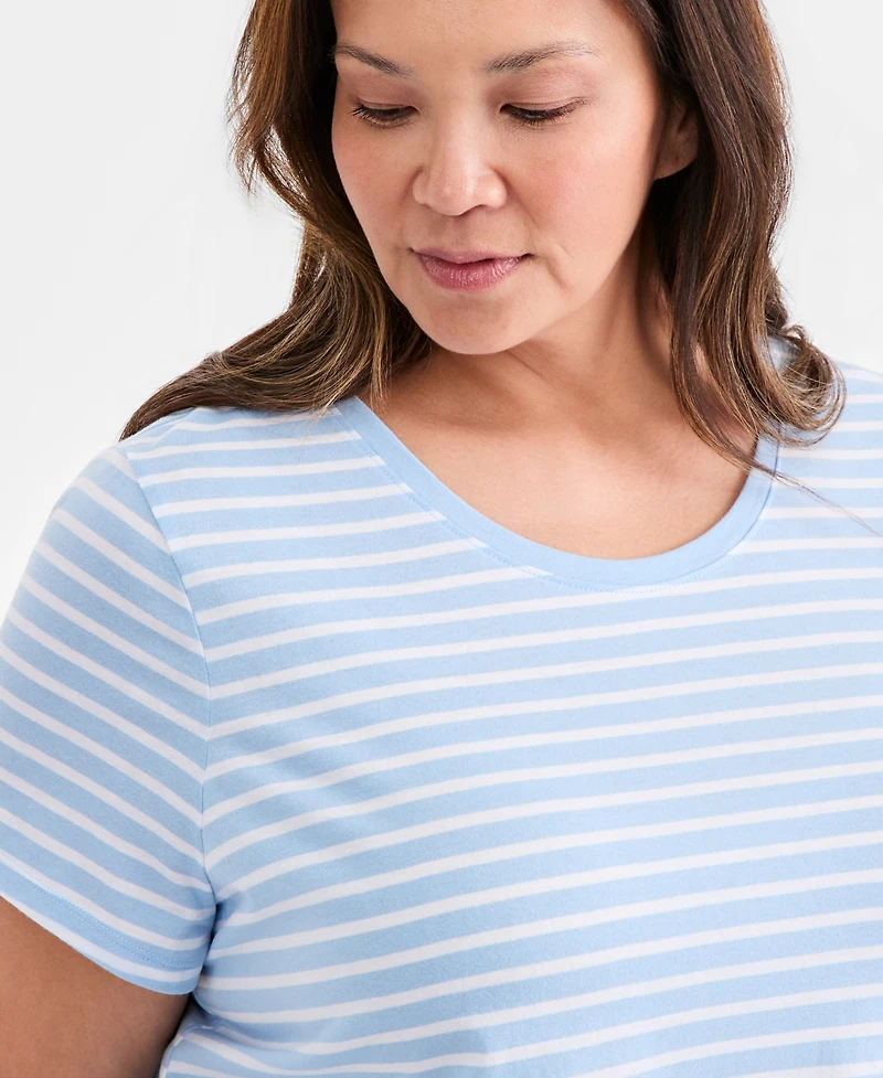Style & Co Plus Size Perfect Crewneck Short-Sleeve Top, Macy's Exclusive