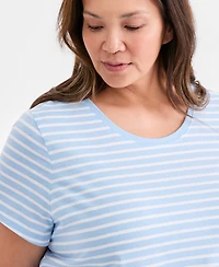 Style & Co Plus Size Perfect Crewneck Short-Sleeve Top, Macy's Exclusive