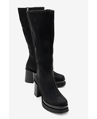 Prologue Shoes Carm Nubuck Platform Mid Calf Boot (Women)
