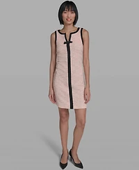 Karl Lagerfeld Paris Women's Front Bow Detail Sleeveless Short Dress