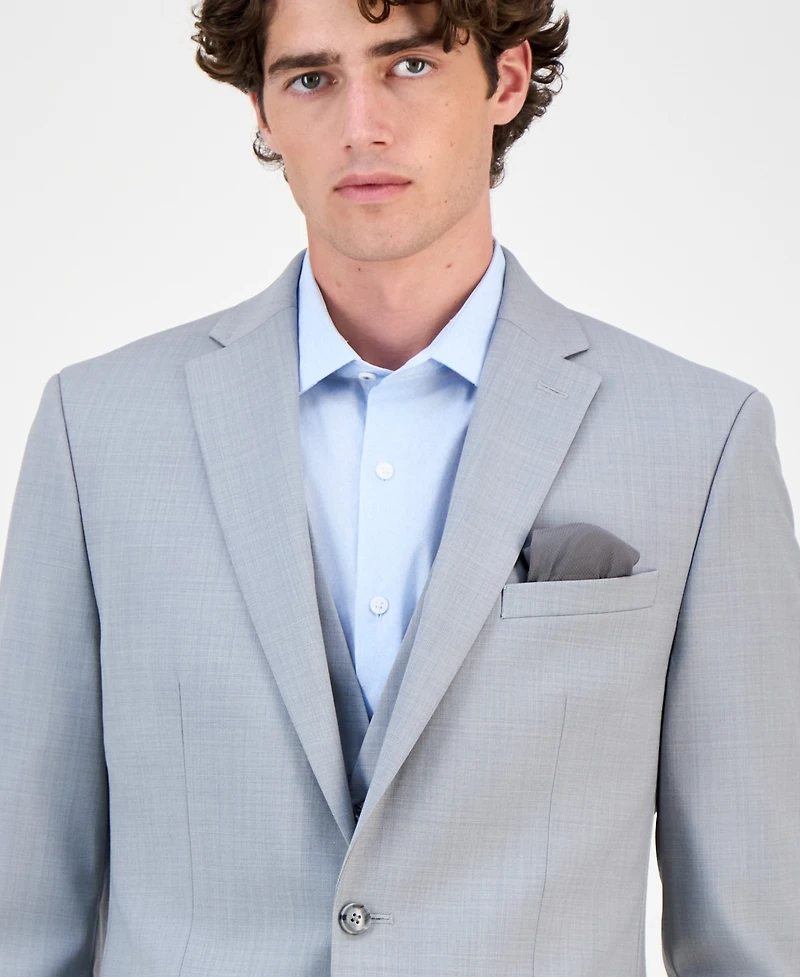 Bar Iii Men's Slim-Fit Wool Sharkskin Suit Jacket, Created for Macy's