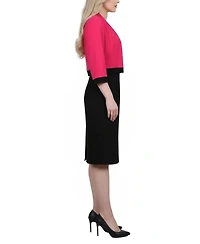 Ny Collection Petite 3/4 Sleeve 2 Piece Colorblocked Dress Set