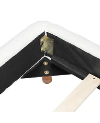 Streamdale Furniture King Size Boucle Upholstered Platform Bed with Solid Wood Legs