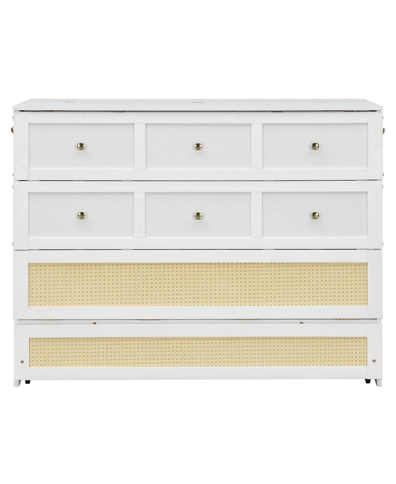 Streamdale Furniture Full Murphy Bed with Large Drawers, Gray