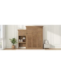 Streamdale Furniture Queen Murphy Bed with Storage & Louvered Detail