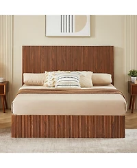 Streamdale Furniture Streamdale Queen Size Lift Up Storage Bed Frame, Walnut