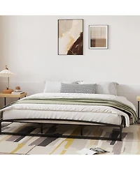 gaomon King Size 10 Inch Metal Platform Bed Frame Heavy Duty Slats Underbed Storage Noise-Free Non-Slip Black