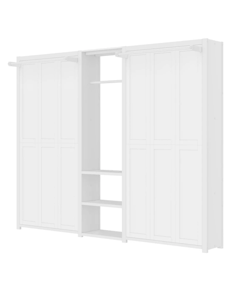 Streamdale Furniture Twin Murphy Bed with Wardrobe, Shelves & Power Outlets, White