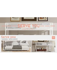 Streamdale Furniture Streamdale High-Stability Queen Bunk Bed with Ladder & Trundle