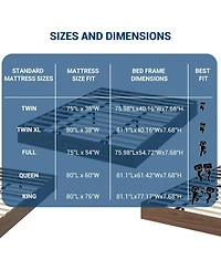 gaomon King Size Solid Wood Platform Bed, Modern Minimalist Floor-Standing, Strong Wooden Slats, No Box Spring Needed