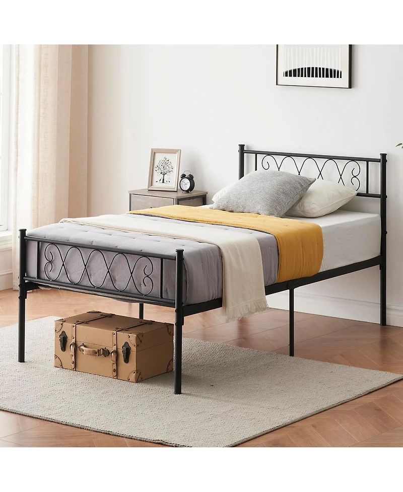 gaomon Modern Bed Frame, Metal Platform with Headboard and Footboard