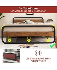 Sugift Arc Platform Bed with Headboard and Footboard - Queen