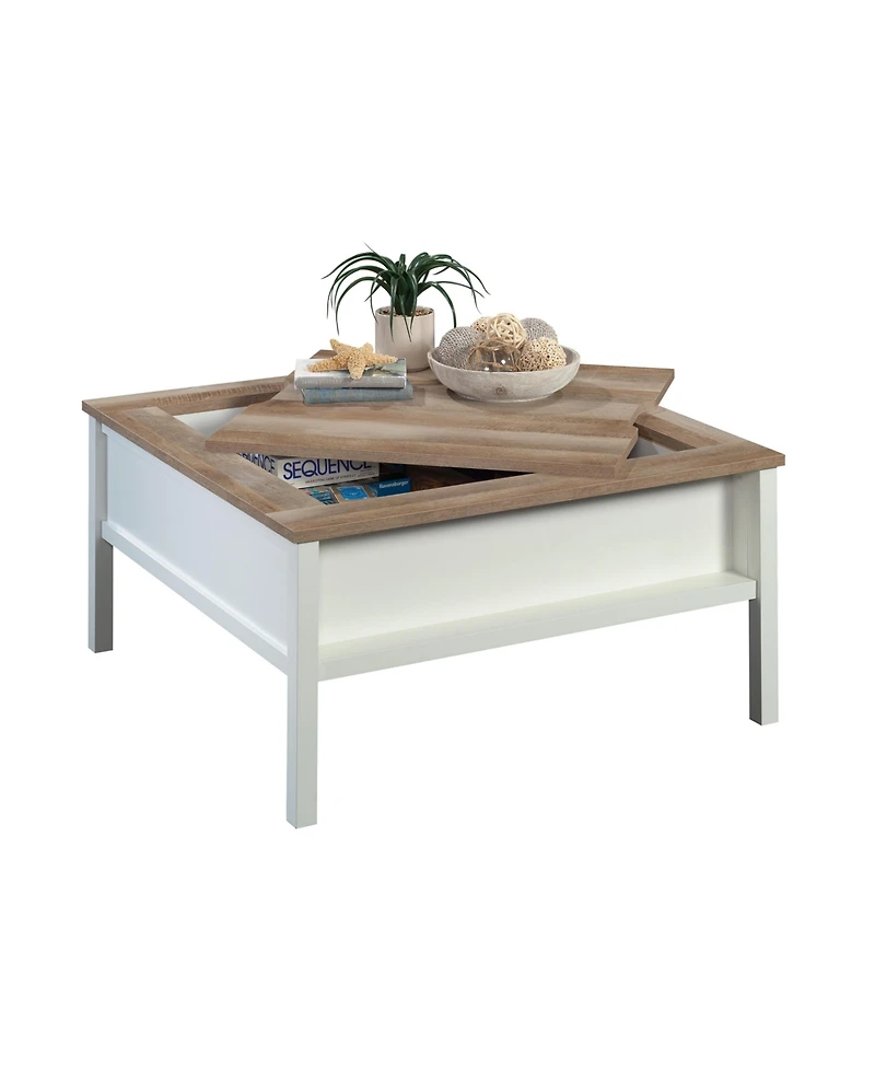 Flynama Gaming Coffee Table with Reversible Chess and Checkers Top 38Inch Square Multifunctional Furniture with Hidden Storage Shelf