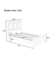 Streamdale Vintage Queen Bed Frame, Rich Brown
